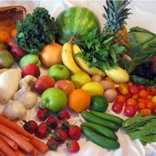 Fresh fruits and vegetables